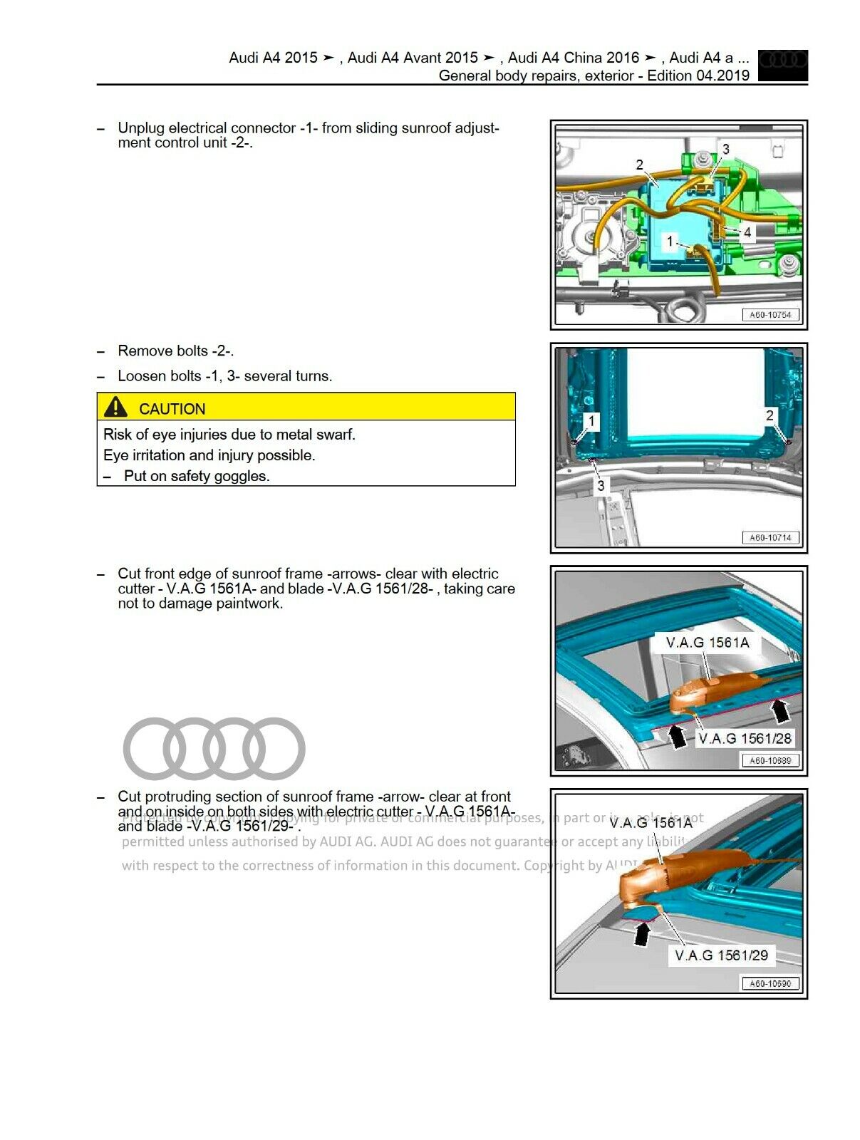 Audi A4 B9 (2015-2020) manuale riparazione