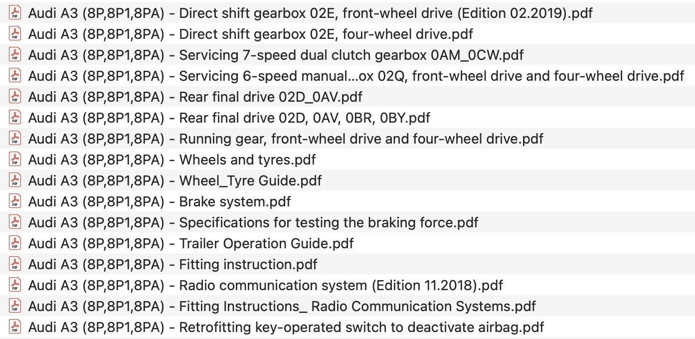 Audi A3 (8P) 2003-2008 repair manual