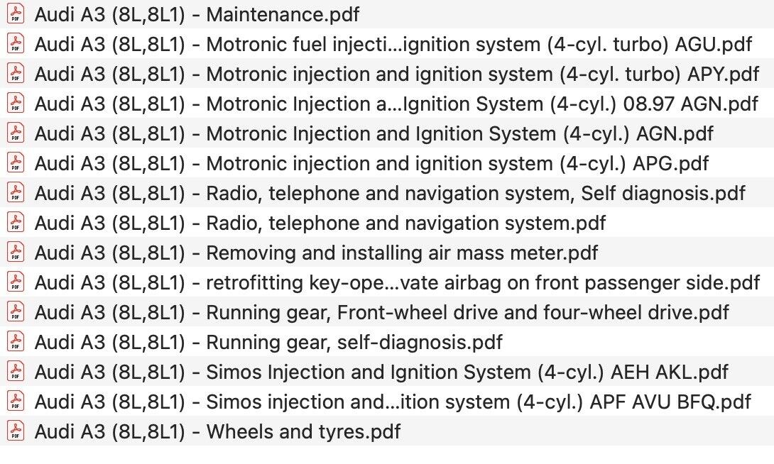 Audi A3 (8L) 1997-2003