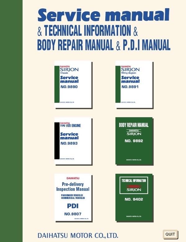 Daihatsu SIRION (2nd series) manuale officina - repair manual FAST