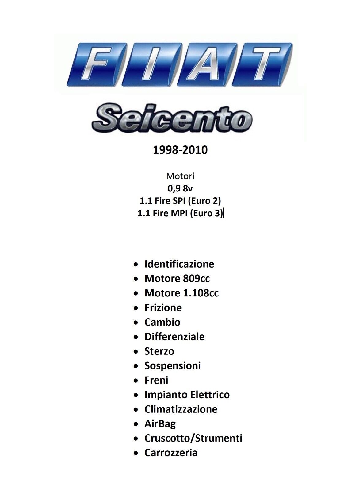 Fiat Seicento (1998-2010) ITA