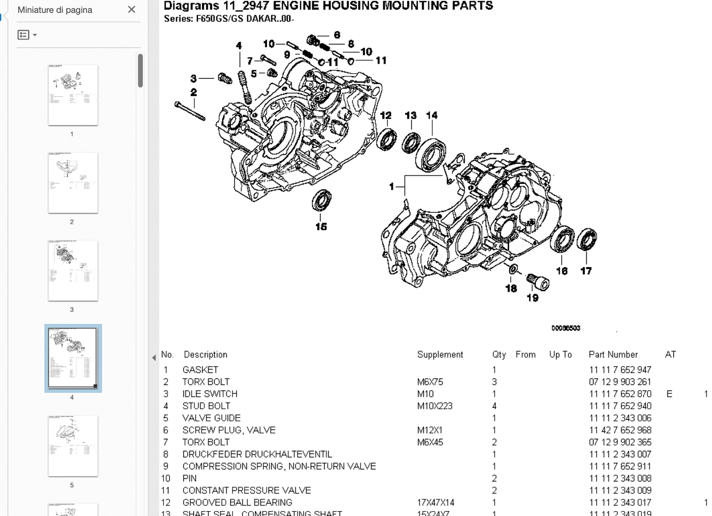 Bmw motociclette serie F (1997-2007) EPC