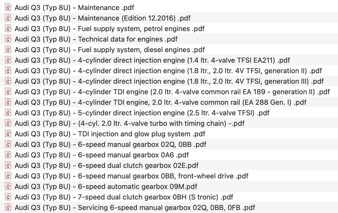 Audi Q3 (U86) 2011-2018
