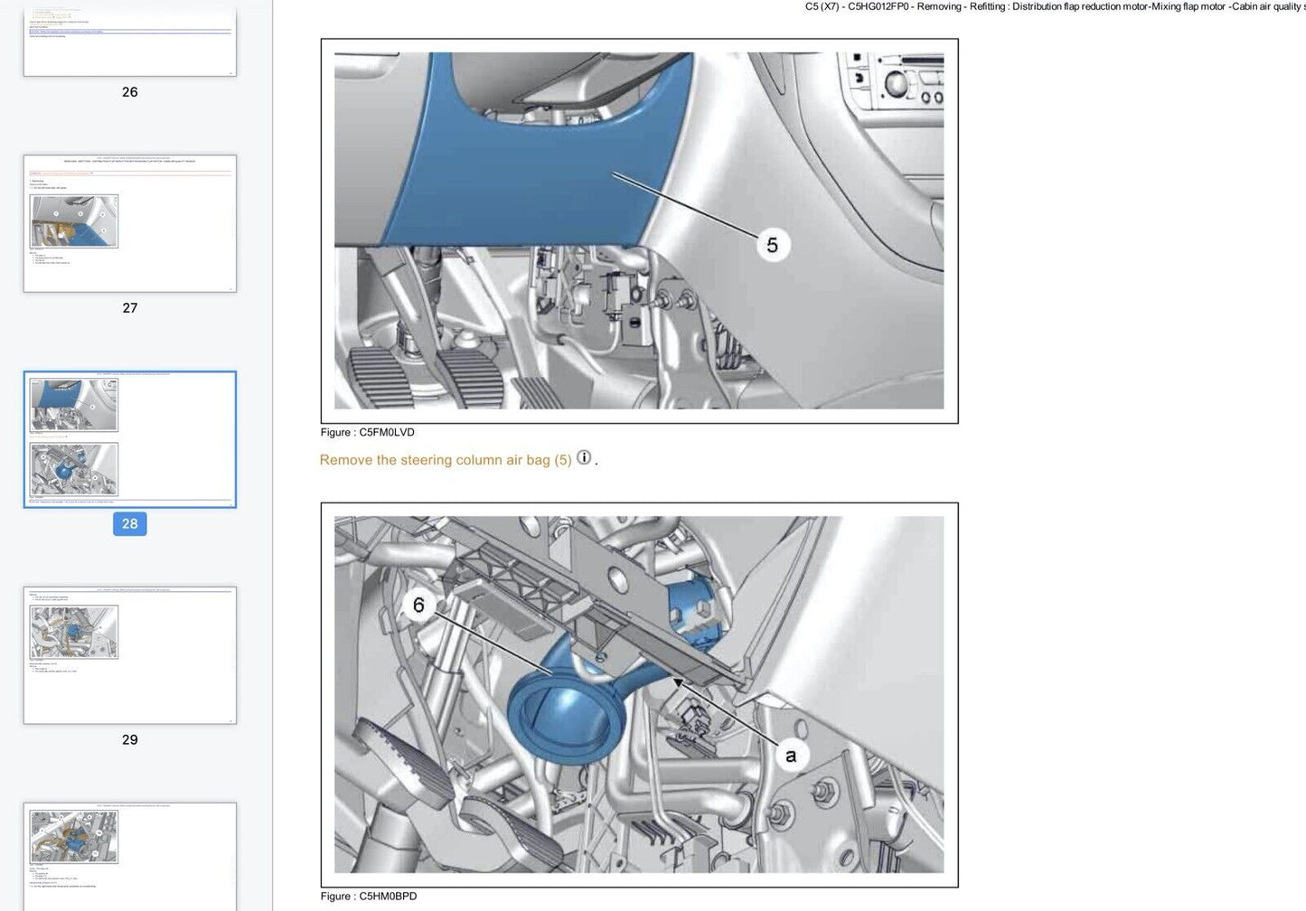 Citroen C5 (X7) 2008-2015  manuale officina repair manual FAST
