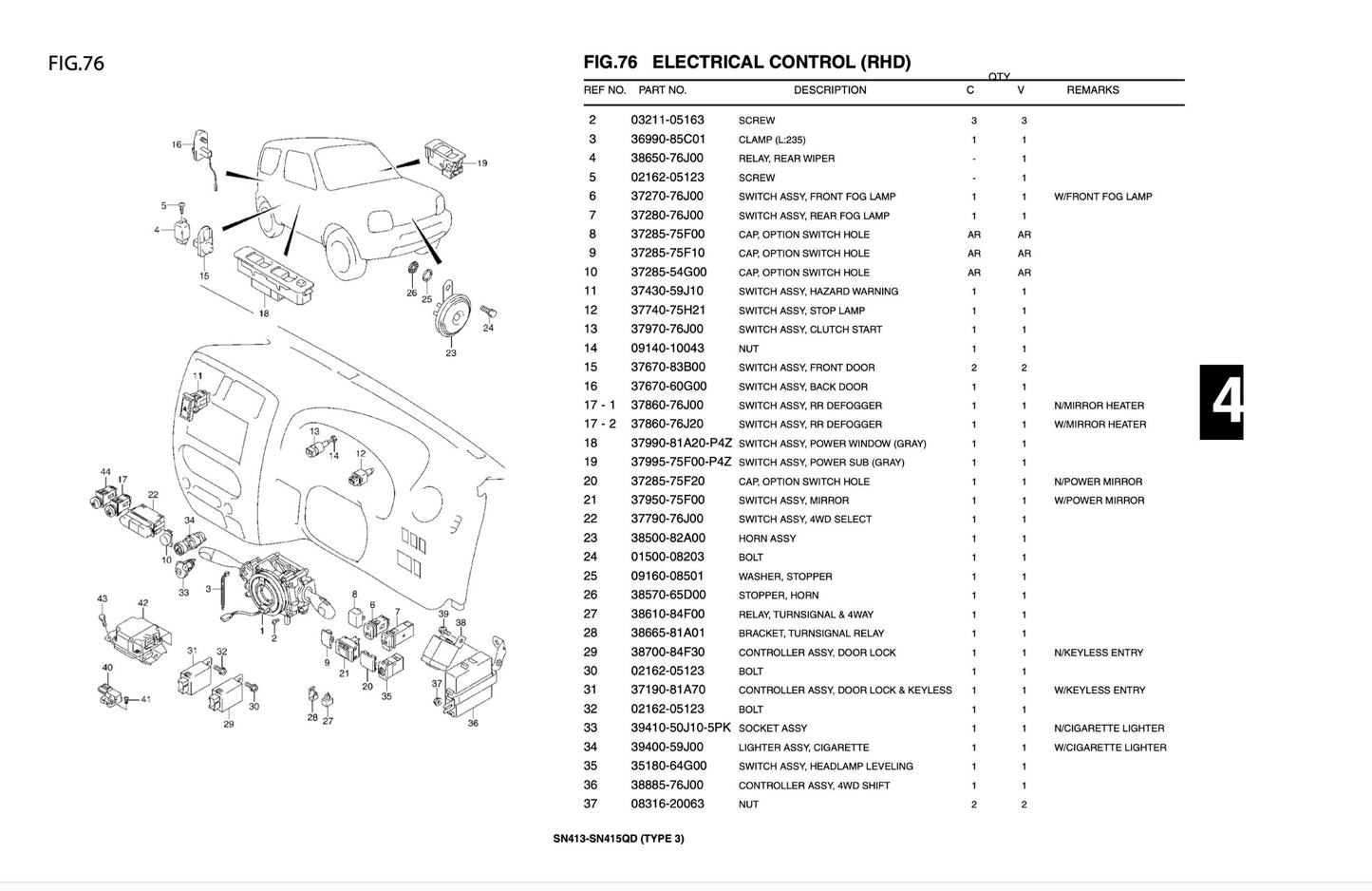 Suzuki Jimny/Santana catalogo ricambi spare parts