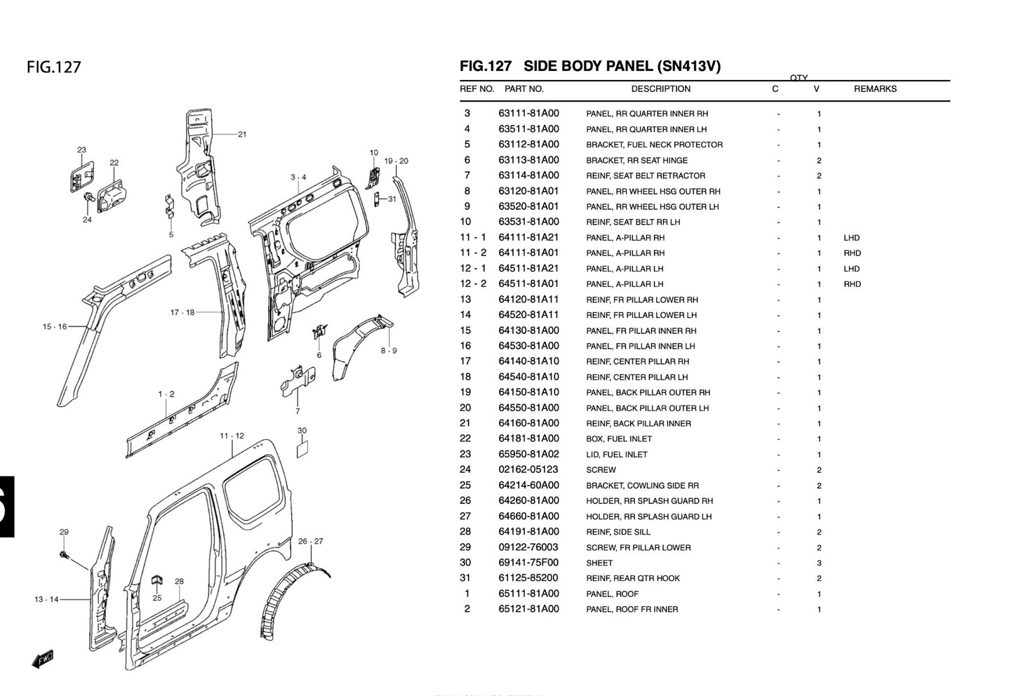 Suzuki Jimny/Santana catalogo ricambi spare parts