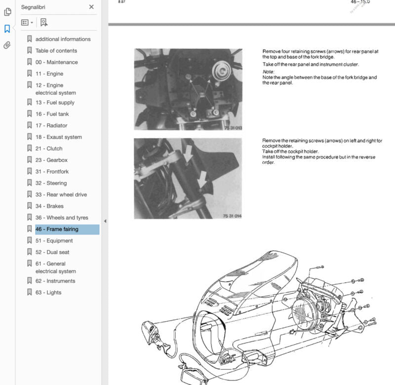 Bmw K75-K100 (2 Valvole) manuale riparazione