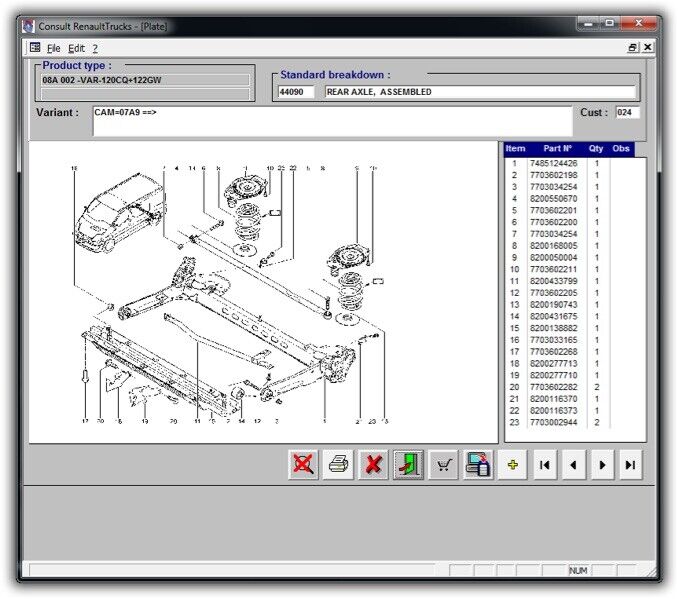 Renault Consult EPC 2017 camion, spare parts