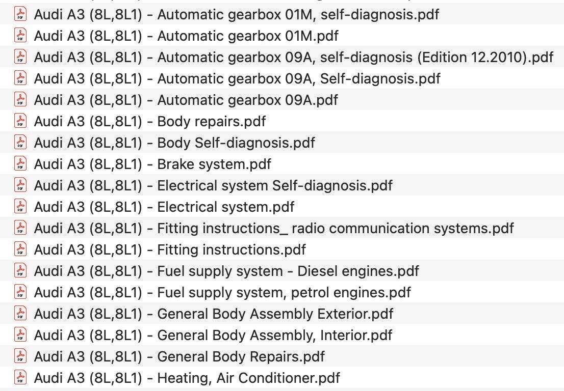 Audi A3 (8L) 1997-2003 repair manual