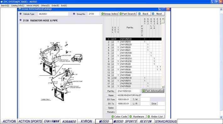 Ssangyong EPC 03/2009 catalogo ricambi spare parts