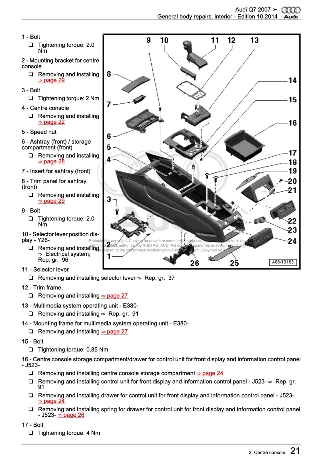 Audi Q7 (2007-2015) repair manual