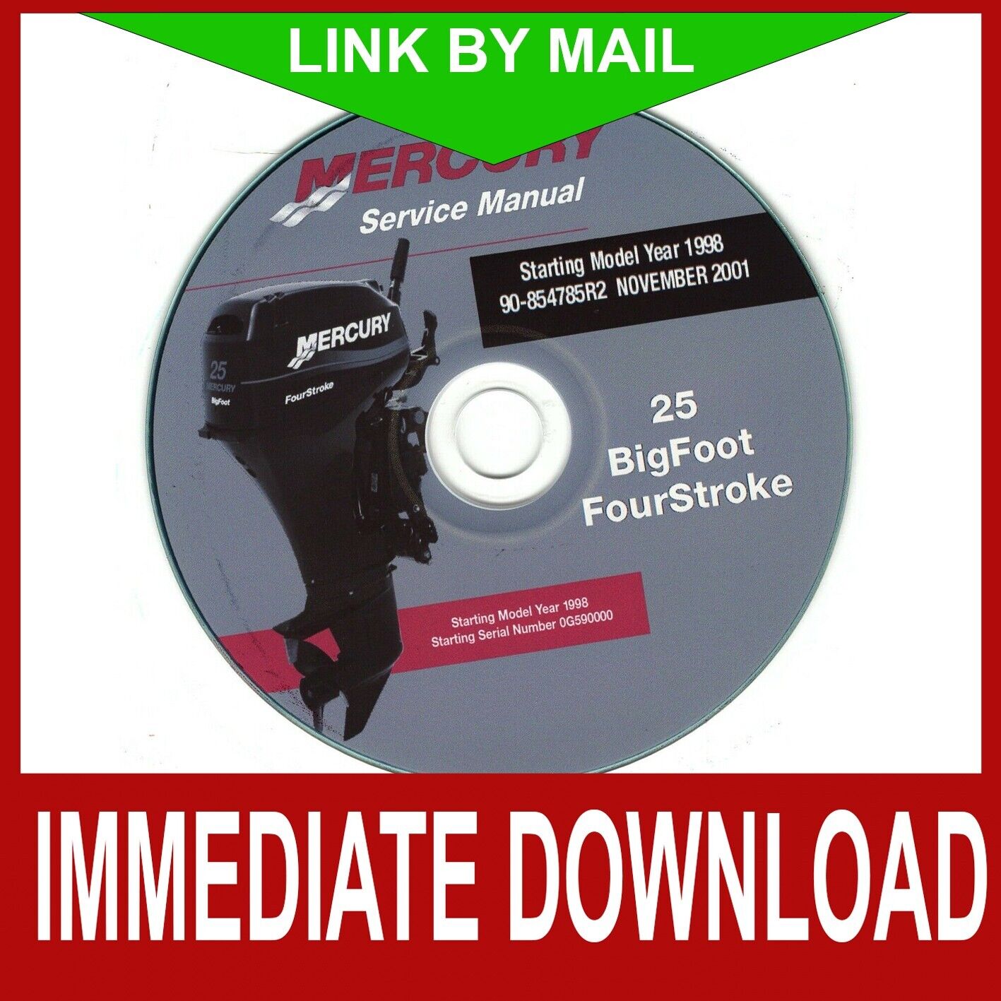 Mercury Mariner 25 cv Bigfoot 4 stroke fuoribordo  repair manual FAST