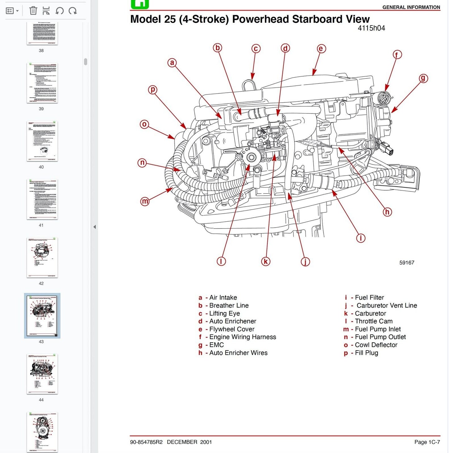 Mercury Mariner 25 cv Bigfoot 4 stroke fuoribordo  repair manual FAST