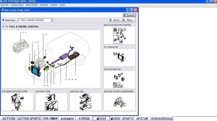 Ssangyong EPC 03/2009 catalogo ricambi spare parts