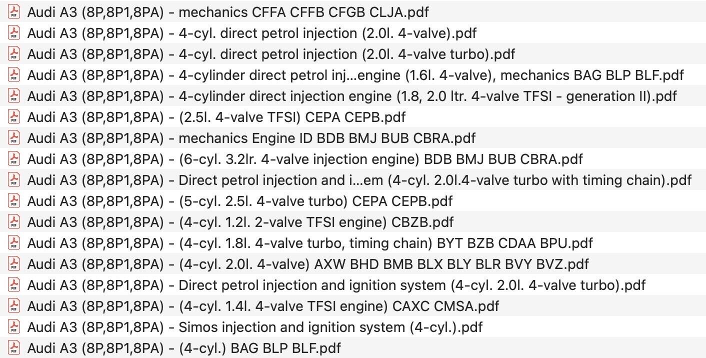 Audi A3 (8P) 2003-2008 repair manual