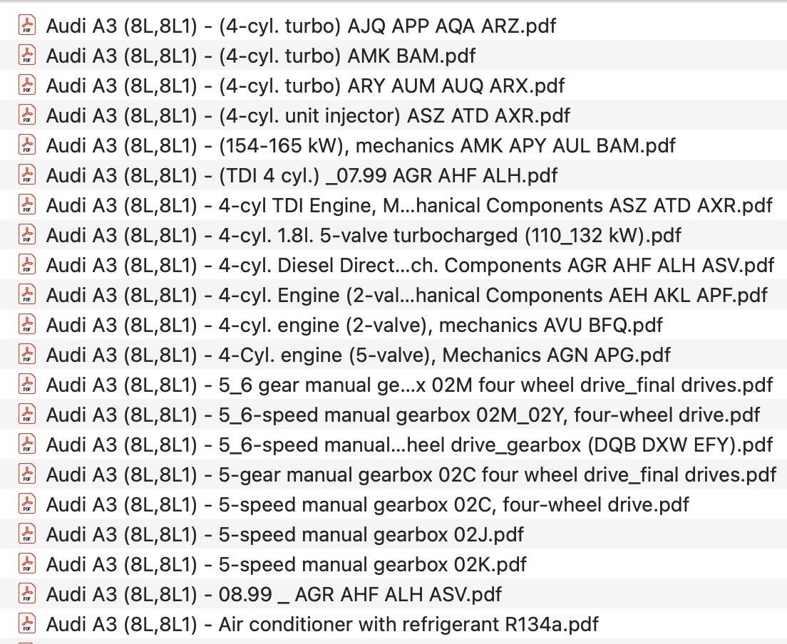 Audi A3 (8L) 1997-2003 repair manual