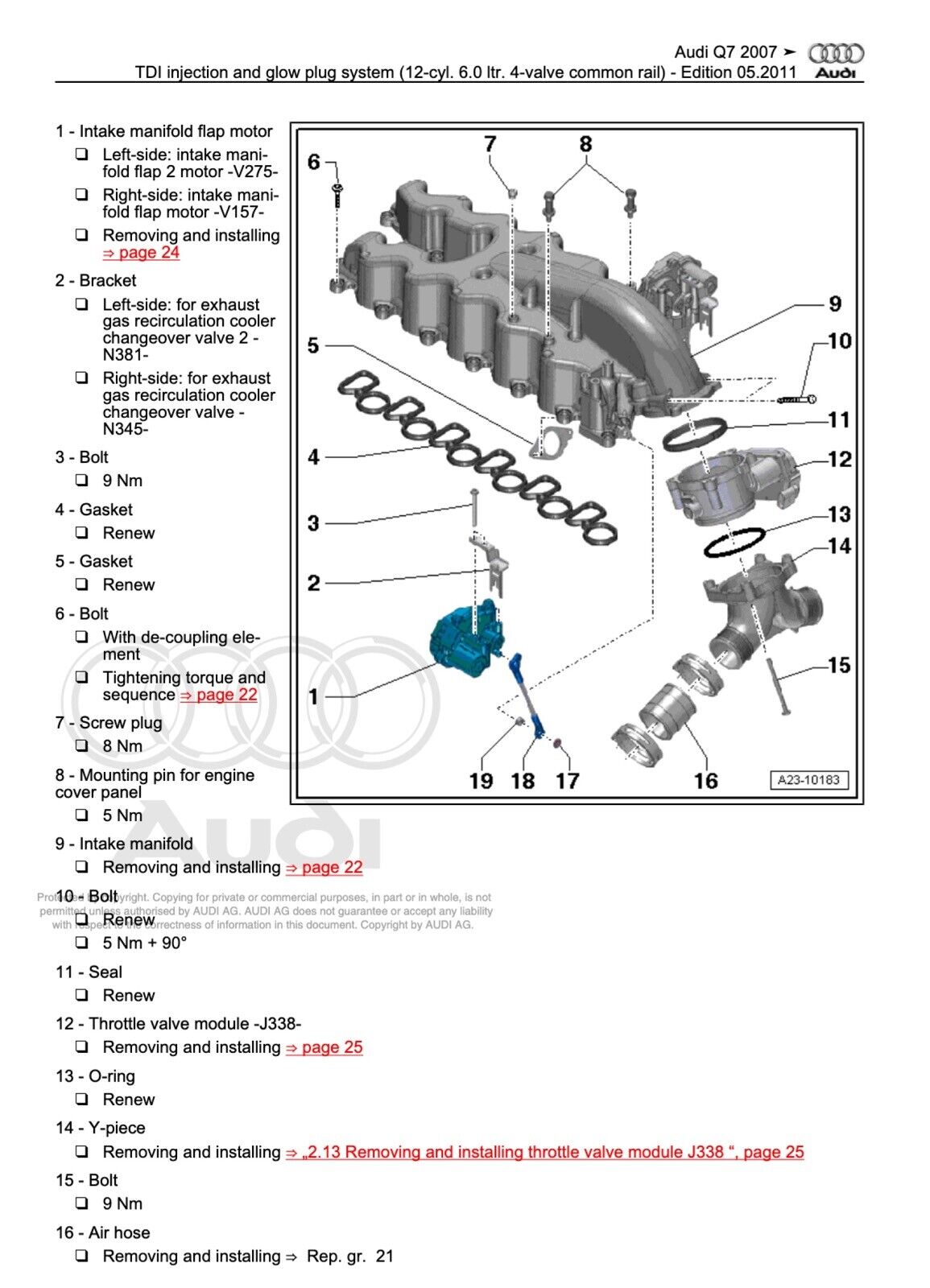 Audi Q7 (2007-2015) repair manual