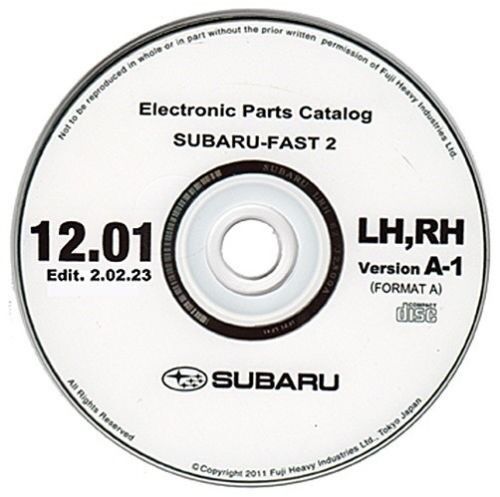 Subaru FAST 2012 Europe spare parts catalogo ricambi