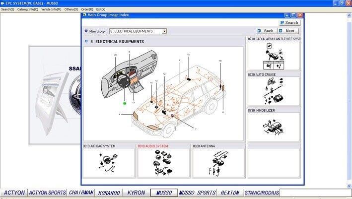 Ssangyong EPC 03/2009 catalogo ricambi spare parts